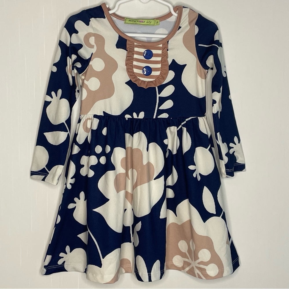 Millie Loves Lily Girls Dress Long Sleeves Soft Stretch
Size 3